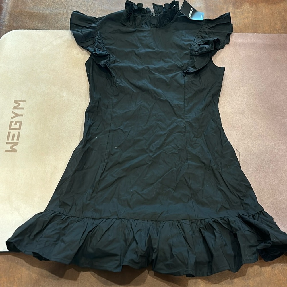 Black smock mini dress